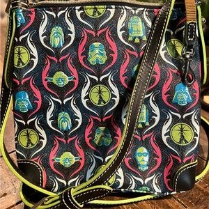 Dooney and Burke crossbody purse front and inside pocket